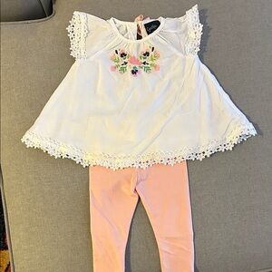 Cynthia Rowley White Top with Peach Bow Accent